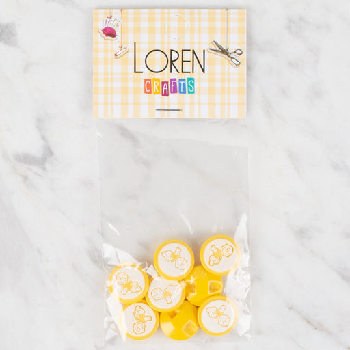 Loren Crafts 8'li Sarı Bebek Düğme - 378