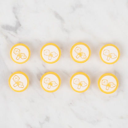 Loren Crafts 8'li Sarı Bebek Düğme - 378