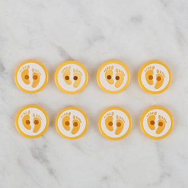 Loren Crafts sarı 8'li ayak izi düğme - 443