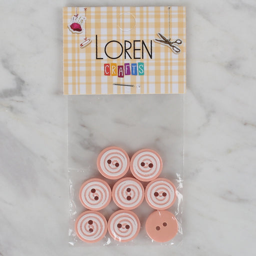 Loren Crafts yavruağzı 8'li yuvarlak düğme - 446