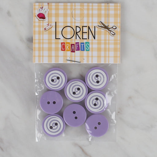 Loren Crafts lila 8'li yuvarlak düğme - 450