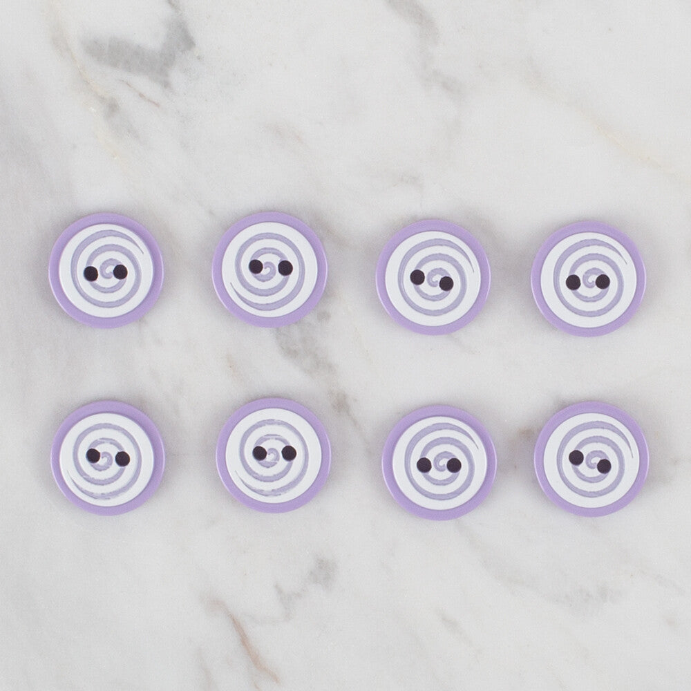 Loren Crafts lila 8'li yuvarlak düğme - 450