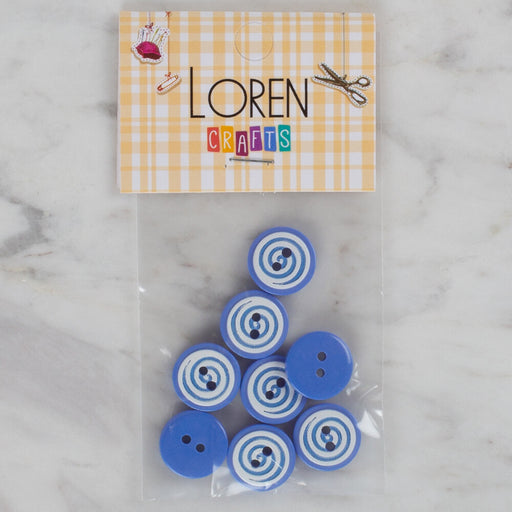 Loren Crafts mavi 8'li yuvarlak düğme - 452