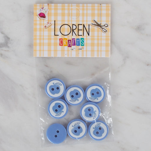 Loren Crafts 8'li Mavi Elma Düğme - 463
