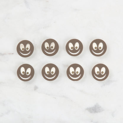 Loren Crafts 8'li Gülen Yüz Kahverengi Düğme - 0520