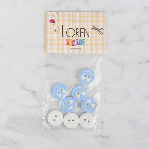 Loren Crafts 8'li gülen yüz açık mavi - 525