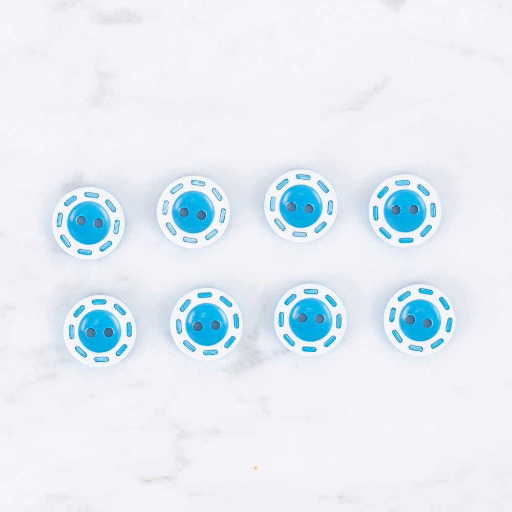 Loren Crafts 8'li Koyu Mavi Düğme - 0533