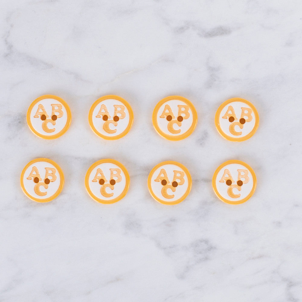 Loren Crafts 8'li ABC Sarı Düğme - 0565