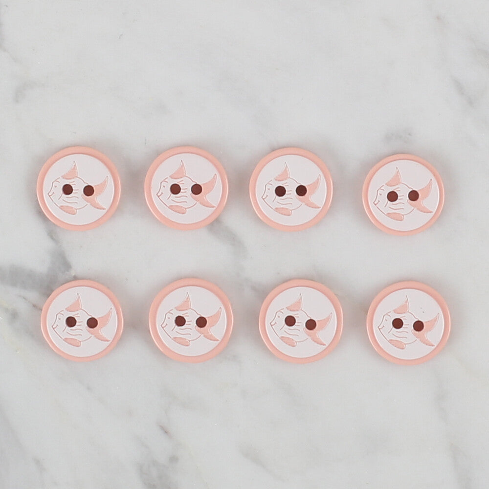 Loren Crafts somon 8'li balık düğme - 569