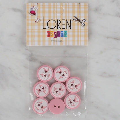 Loren Crafts pembe 8'li balık düğme - 570