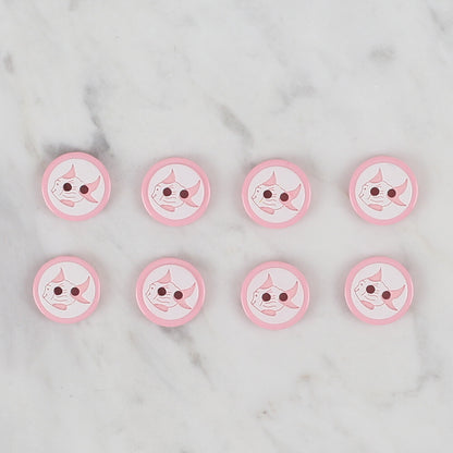 Loren Crafts pembe 8'li balık düğme - 570