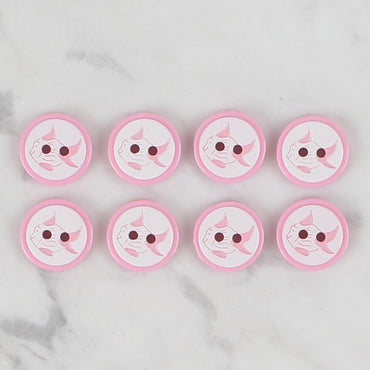 Loren Crafts pembe 8'li balık düğme - 571