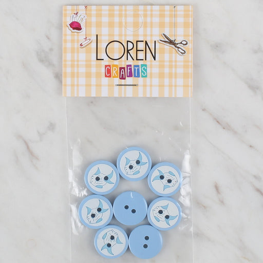 Loren Crafts mavi 8'li balık düğme - 575