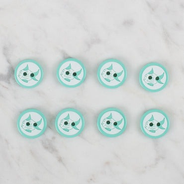 Loren Crafts yeşil 8'li balık düğme - 578