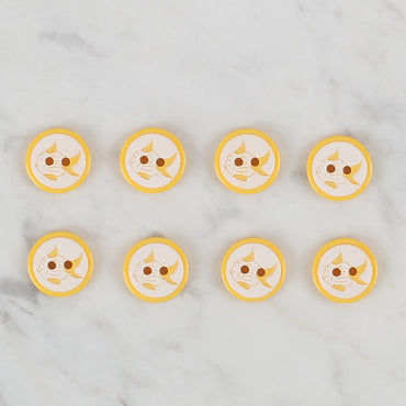 Loren Crafts sarı 8'li balık düğme - 579