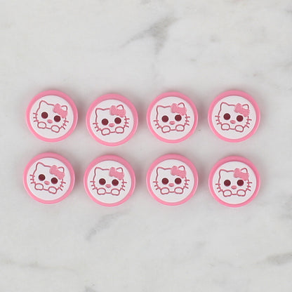 Loren Crafts 8'li Pembe Kedi Düğme - 584