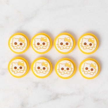 Loren Crafts 8'li Sarı Kedi Düğme - 590