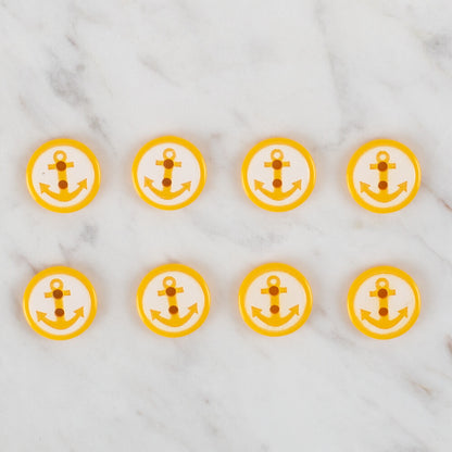 Loren Crafts 8'li Sarı Çapa Düğme - 607