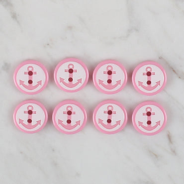 Loren Crafts 8'li Pembe Çapa Düğme - 608