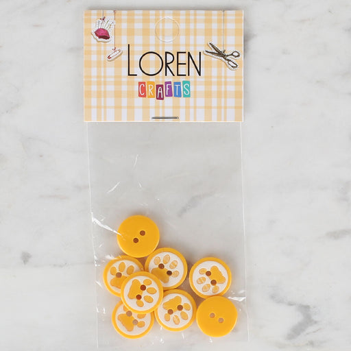 Loren Crafts 8'li Sarı Pati Düğme - 613