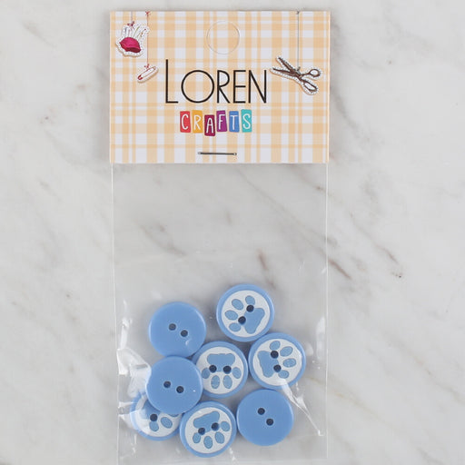 Loren Crafts 8'li Mavi Pati Düğme - 614