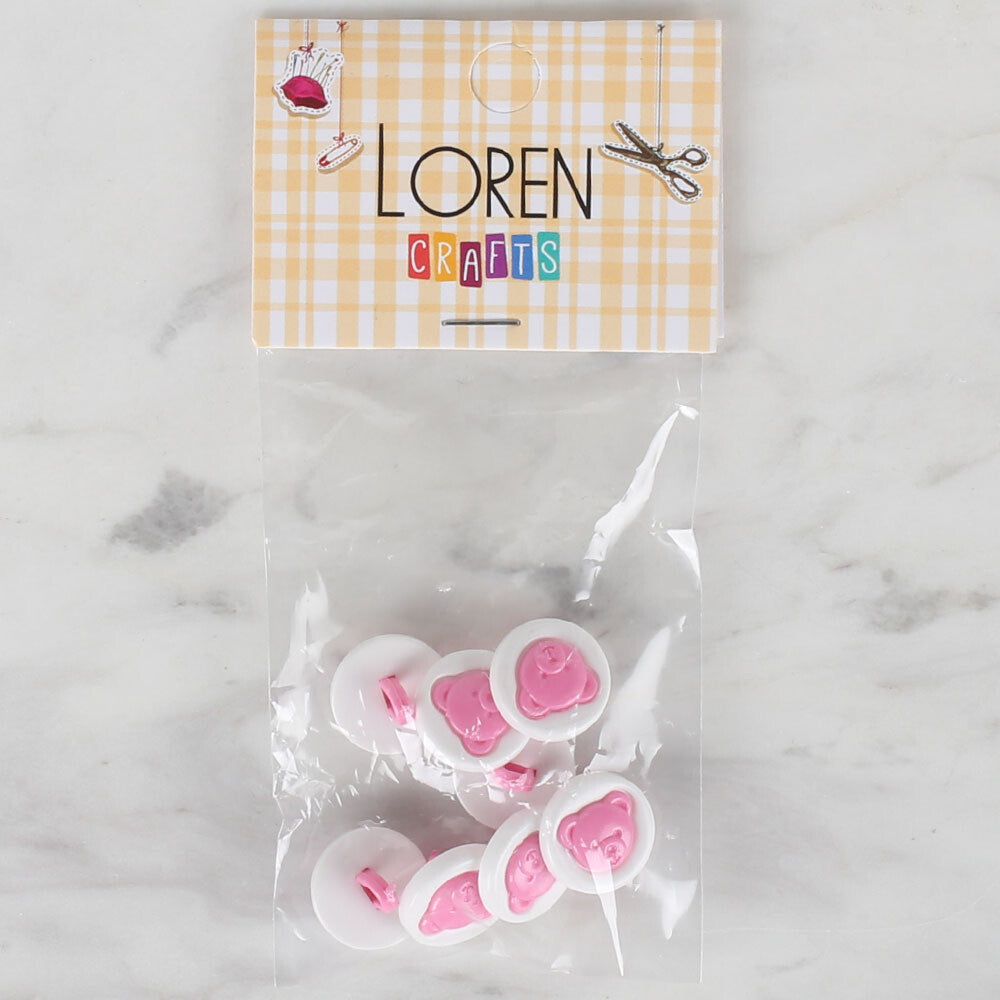 Loren Crafts 8'li Pembe Düğme - 625