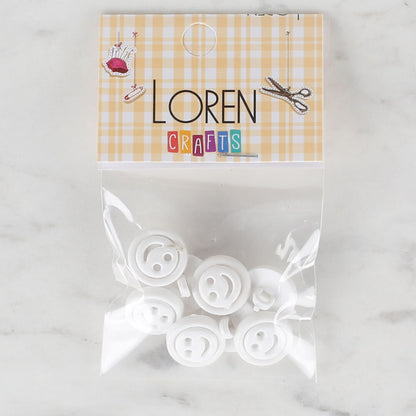 Loren Crafts 8'li Beyaz Düğme - 628
