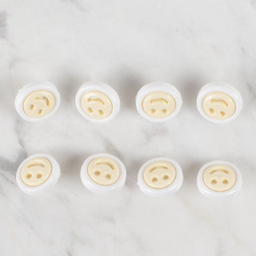 Loren Crafts 8'li Krem Gülen Yüz Düğme - 629