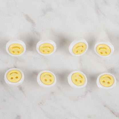 Loren Crafts 8'li Sarı Gülen Yüz Düğme - 630