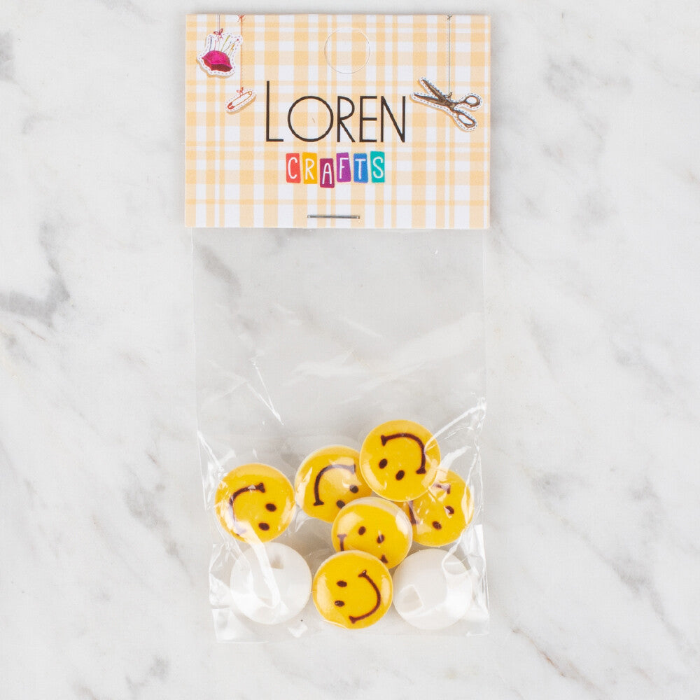 Loren Crafts 8'li Sarı Düğme - 663