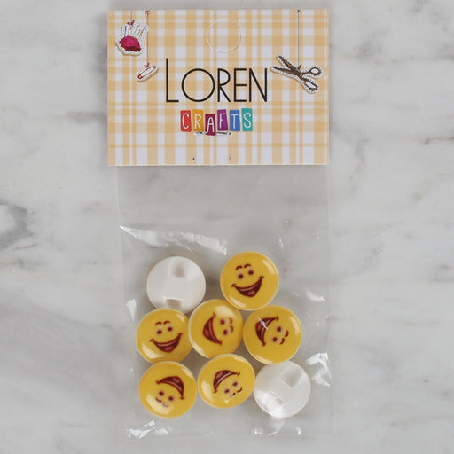 Loren Crafts 8'li Sarı Düğme - 666