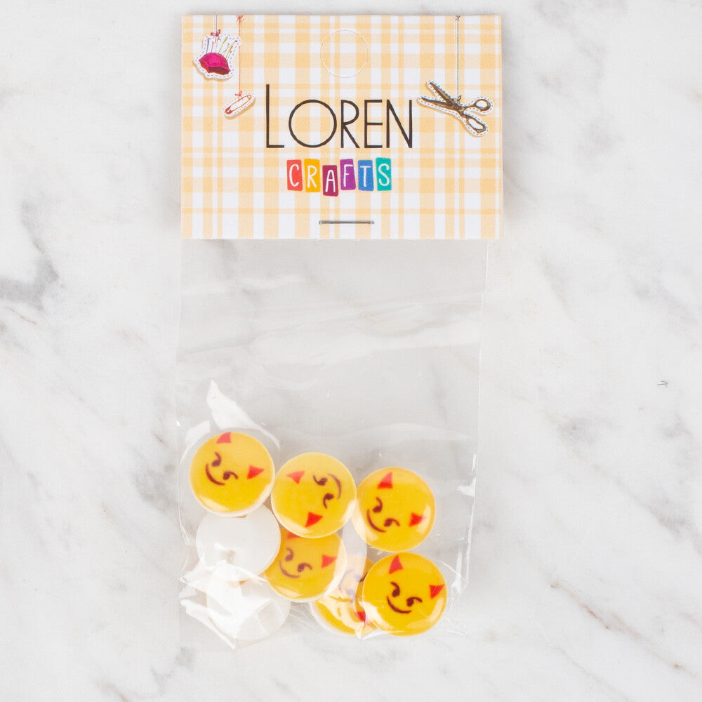 Loren Crafts 8'li Sarı Düğme - 668