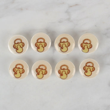 Loren Crafts 8'li Krem Emzik Düğme - 674