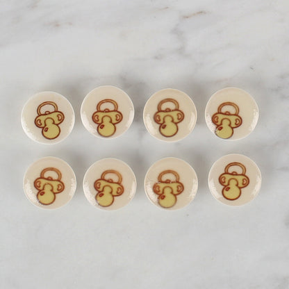 Loren Crafts 8'li Krem Emzik Düğme - 674