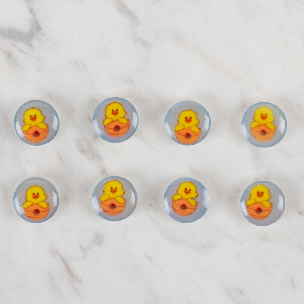 Loren Crafts 8'li Mavi Civciv Düğme - 701