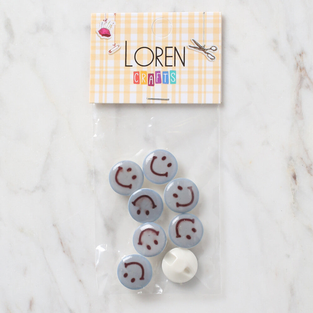 Loren Crafts 8'li Mavi Düğme - 703