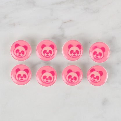 Loren Crafts 8'li Pembe Panda Düğme - 708