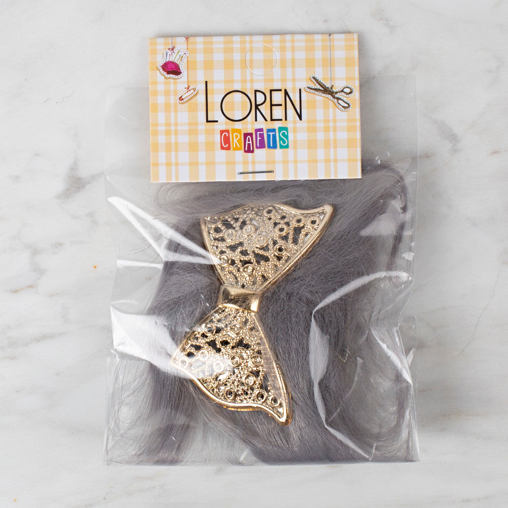 Loren Crafts Patik Süsü 1 Çift - Gri