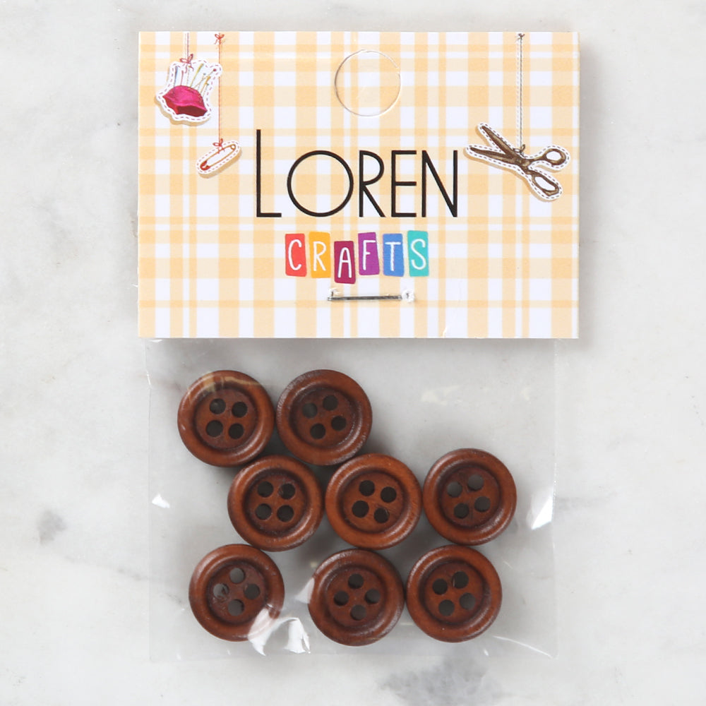 Loren Crafts 8'li Ahşap Düğme - 720