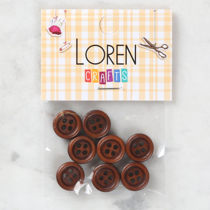 Loren Crafts 8'li Ahşap Düğme - 720