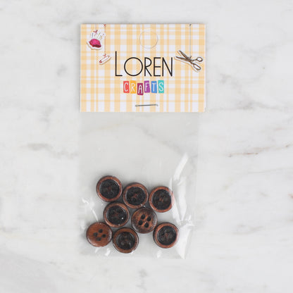 Loren Crafts 8'li Ahşap Düğme - 721