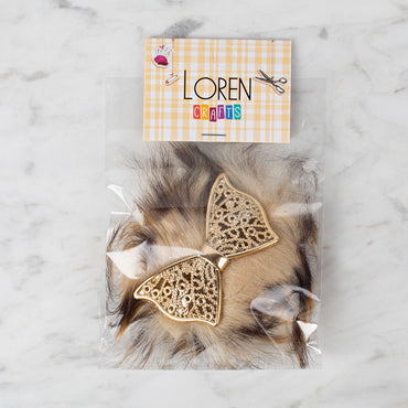 Loren Crafts Alacalı Patik Süsü 1 Çift - Krem