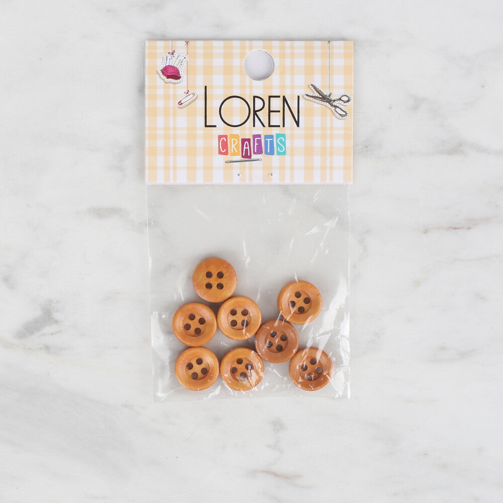 Loren Crafts 8'li Ahşap Düğme - 723