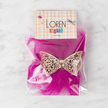 Loren Crafts Patik Süsü 1 Çift - Fuşya