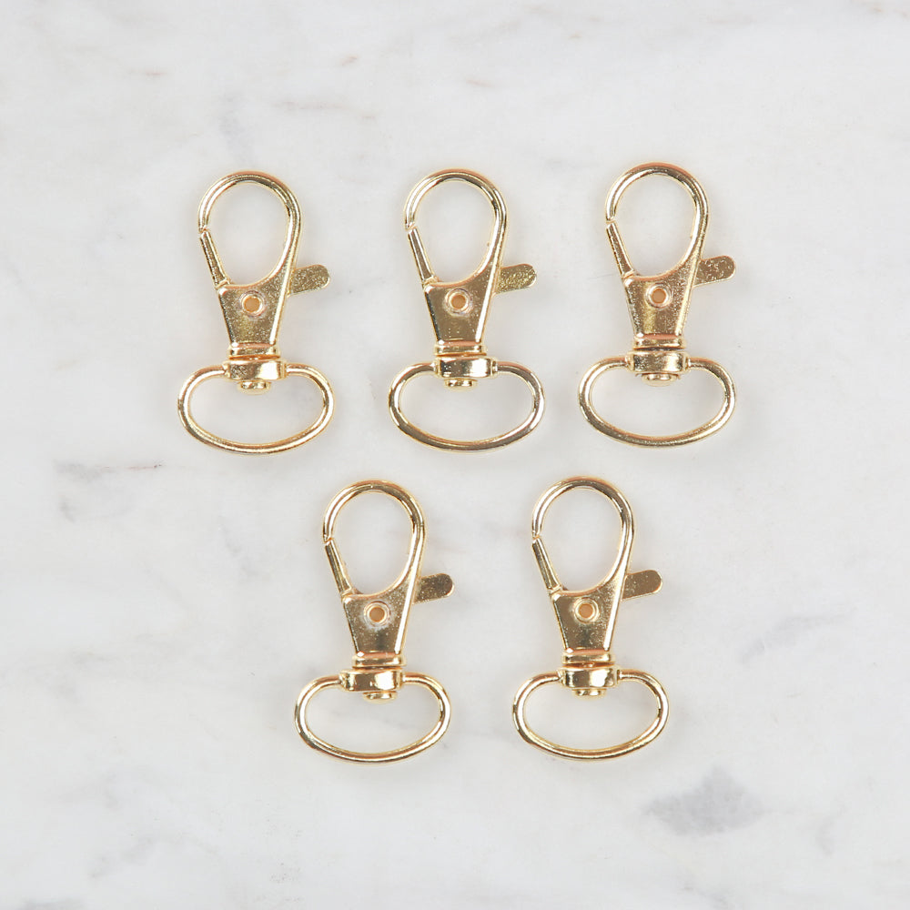 Loren Crafts 1,5 cm Papağan Klipsi Altın Anahtarlık 5'li Paket