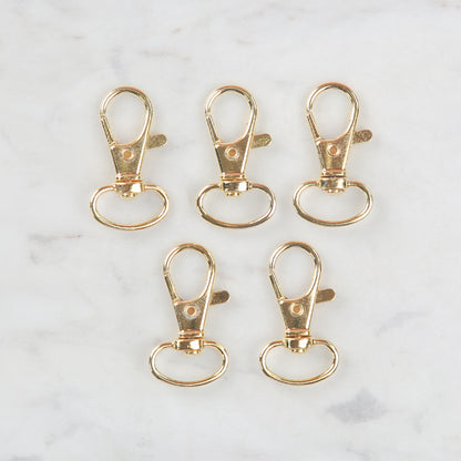 Loren Crafts 1,5 cm Papağan Klipsi Altın Anahtarlık 5'li Paket