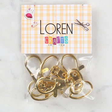 Loren Crafts 1,5 cm Papağan Klipsi Altın Anahtarlık 5'li Paket