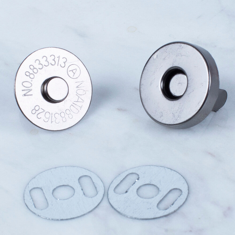 Loren Manyetik Mat Gümüş Metal 5'li Çıt Çıt 