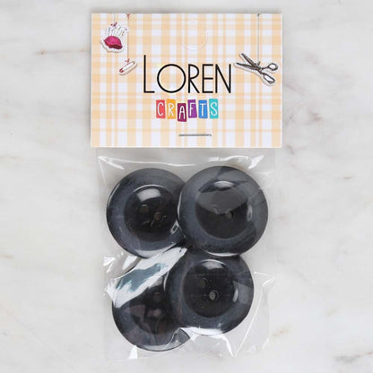 Loren Crafts 4'lü Siyah Düğme - 1701