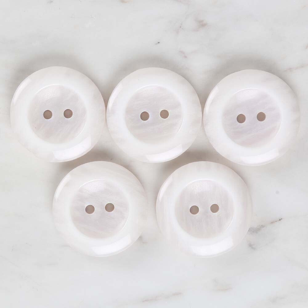 Loren Crafts 5'li Beyaz Büyük Düğme - 1708